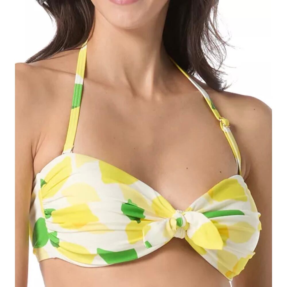 Kate Spade White Lemon Bandeau Bikini Top and High Waist Bottom Set M NWT - Picture 3 of 8